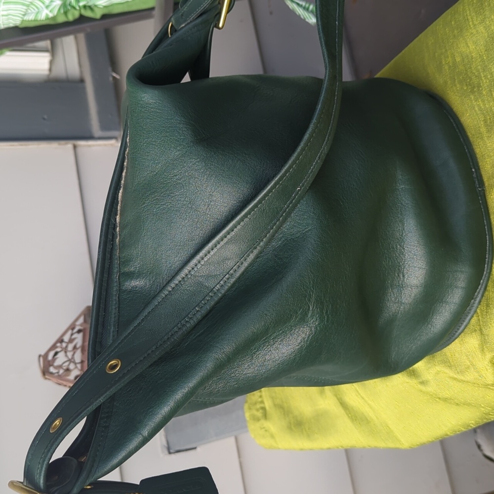 COACH Bottle Green Glove Tanned Leather Duffle Sac XL Bucket Bag 9085 USA COA - Picture 2 of 12